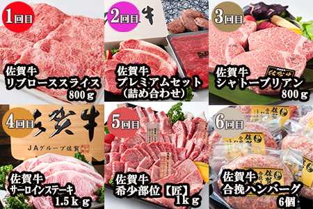 「定期便全6回」 佐賀牛 極-kiwami- 寄附翌月から発送 A5～A4等級 ギフト 贈り物