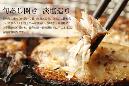 唐津産 旬アジ開き（淡塩造り）10枚 旬アジ醤油みりん干し 10枚 計20枚入りセット 干物 ひもの セット 酒の肴 カルシウム