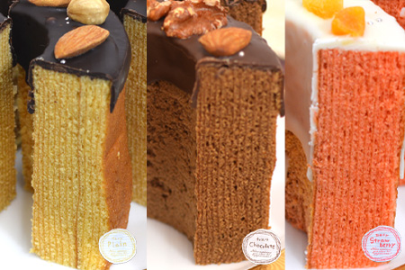 バームクーヘン 12cm(合計3個) プレーン・チョコ・イチゴ プレゼントや贈答用に