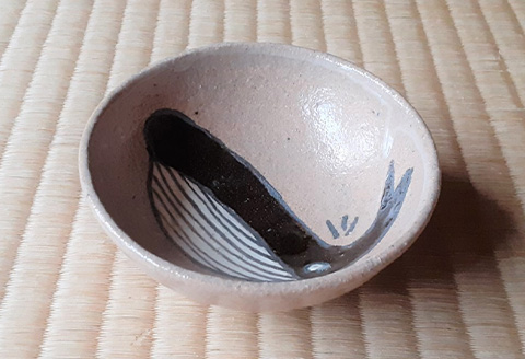 唐津焼 絵唐津鯨紋 平盃 酒器 さかずき 日本酒 くじら クジラ ギフト「2024年 令和6年」