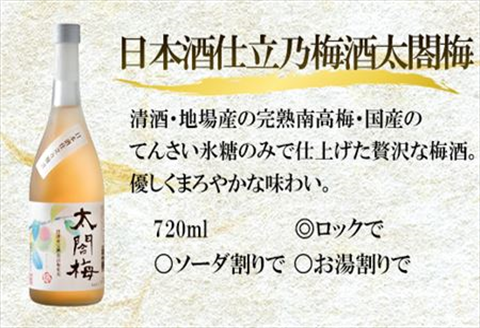 唐津地酒太閤 軽やかな味わいの大吟醸酒 黒麹仕込み米焼酎 口当たり柔らかな梅酒 720ml各1本(計3本) 日本酒・焼酎・梅酒バラエティセットB-4