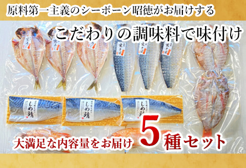 玄あじ玄さば釣り赤むつとしめ鯖のご馳走セット 5種11枚2尾 セット 干物 しめ鯖 まるごと おかず ギフト 昭徳