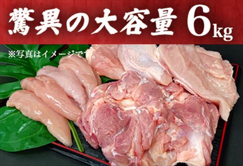 唐津市産 若鳥もも肉むね肉ささみ合計6kgセット 鶏肉 唐揚げ 親子丼 お弁当