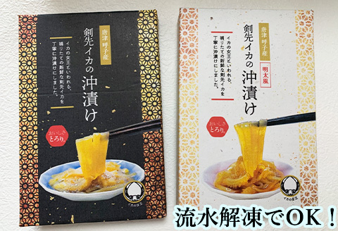 『先行予約』【令和8年7月上旬より順次発送】新鮮！漁師直送！剣先イカの沖漬け(和風&明太風)セット 各120g×1箱  漁師飯 肴 おつまみ ご飯のお供 ギフト