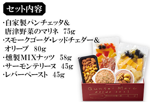 前菜盛り合わせ 5点セット アンティパスト おつまみ 前菜 家呑み 自家製パンチェッタ マリネ テリーヌ ナッツ 九州産 レバーペースト 盛り合わせ イタリアン ギフト