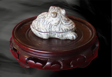 唐津焼 寅香合 粉引唐津 三代中野霓林作