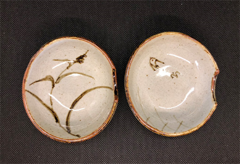 唐津焼 絵唐津箸置き小皿(ペア) 取り皿 ギフト