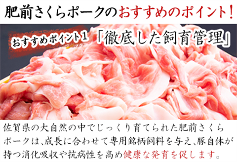 肥前さくらポーク小間切れ 200g×5パック(合計1kg) 豚肉 炒め物 冷凍 (鮮度へのこだわり工夫あり！)