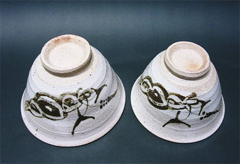 唐津焼 絵唐津夫婦飯碗(水引) お祝い 結婚 ペア 茶碗 ギフト