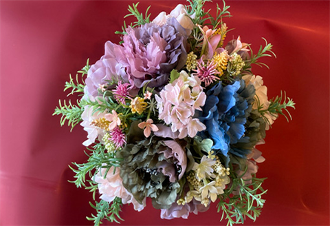 光触媒(空気清浄)アートフラワー 唐津焼 盃型花瓶 造花 インテリアフラワー アレンジ ギフト プレゼント