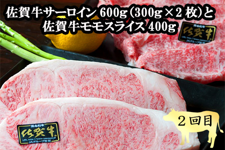 「定期便全3回」 佐賀牛 プレミアム定期便 寄附翌月から発送 リブローススライス400g×2 サーロイン300g×2 ももスライス400g ヒレ600g (合計2.4kg) A5～A4等級 ギフト