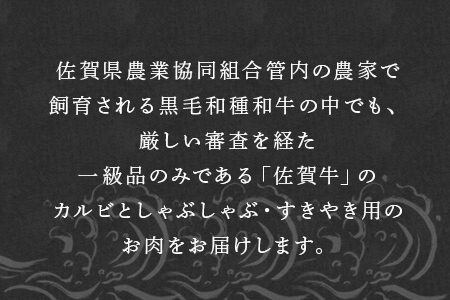 佐賀牛焼肉カルビ420g&しゃぶしゃぶすき焼き420g 和牛 肉 ギフト 贈り物