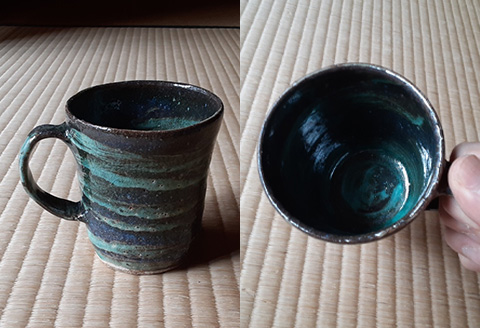 唐津焼 刷毛目唐津鯨紋マグカップ コーヒーカップ コップ くじら クジラ 可愛い おしゃれ ギフト