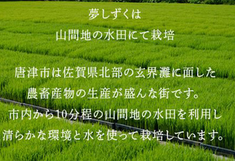米の食味ランキング3年連続「特A」評価！ 唐津産特別栽培 夢しずく 10kg コメ 精米 お米 ごはん 白米 おにぎり