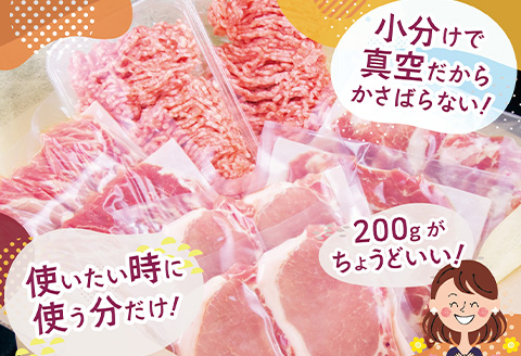 肥前さくらポーク バラエティ4種セット(合計1.6kg) ローススライス・小間切れ・ミンチ・とんかつ用 真空 小分け 豚肉 スライス ひき肉 パック 詰合せ