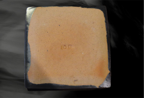 唐津焼 黒唐津陶板(角型) 三代中野霓林作 黒唐津 角皿 盛り皿