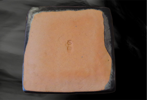 唐津焼 黒唐津もみじ(角型) 三代中野霓林作 黒唐津 もみじ 角皿 飾り皿 盛り皿