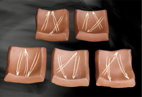 唐津焼 唐津焼締(松葉文) 箸置(5個揃い) 箸置き