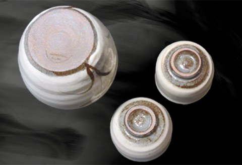 唐津焼 絵粉引唐津酒器セット(登り草) 徳利1個・ぐい飲み2個 お酒