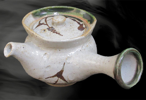 唐津焼 織部唐津 急須(水引) 茶こし付き 茶器 きゅうす 日本茶 緑茶 ティーポット 食器 ギフト