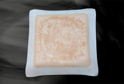 唐津焼 絵唐津梅正方形陶板 工芸品 陶器 陶板 角皿 盛り皿 飾り皿 梅 ギフト 贈り物