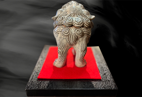 唐津焼 獅子香炉 粉引 三代中野霓林作 一点物