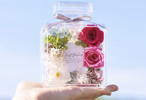 「母の日」《美しい時が閉じ込められた》プロフーモアレンジ2個セット プリザーブドフラワー インテリア 置物 かわいい おしゃれ ハンドメイド 贈り物 ギフト 誕生日 枯れないお花