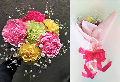 母の日ギフト お母さんありがとう！カーネーションのブーケ お祝い 記念日 フラワーギフト