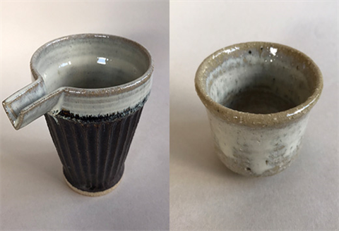 唐津焼 朝鮮唐津鎬片口・斑唐津ぐい呑みセット 酒器 お酒 ギフト「2024年 令6年」