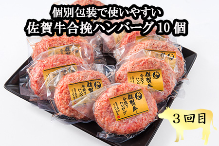 「定期便全3回」 佐賀牛 ステーキ250g×2・焼肉360g・ハンバーグ140g×10個 (合計2.26kg) 寄附翌月から発送 A5～A4等級 ギフト 贈り物