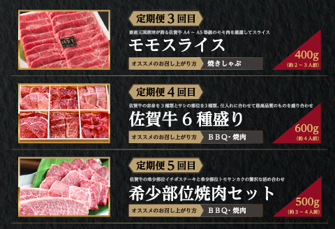 「定期便全6回」 佐賀牛づくし 寄附翌月から発送 (合計2.7kg) A5～A4等級 ギフト 贈り物