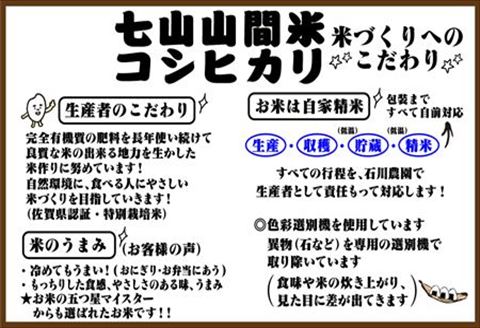 【令和6年産】山間米 コシヒカリ 10kg 唐津 七山