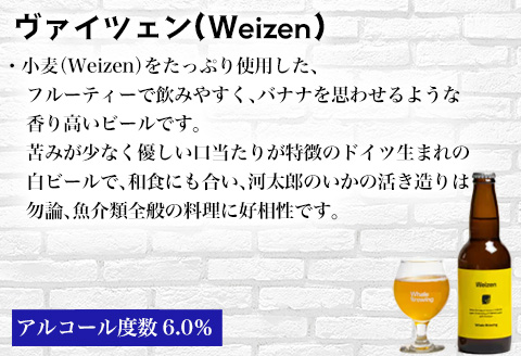 クラフトビール 3種(ペールエール/IPA/ヴァイツェン)飲み比べセット (1本330ml×各2本) ホエールブルーイング 呼子 ipa ギフト 瓶ビール クラフト お酒 アルコール 家飲み