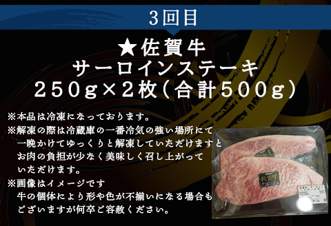 「全3回定期便」佐賀牛お楽しみ 鍋・ステーキ・焼き肉BBQ 寄付の翌月からお届け！スライス 希少部位 サーロイン