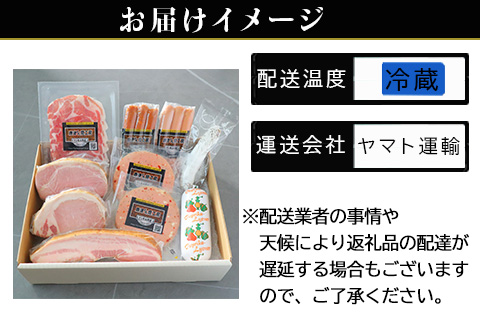 「お歳暮」たっぷり10点セット(合計約1.2kg)を冷凍でお届け 希少な粉雪サラミ・ハム・ベーコン・ウィンナーなど 合成添加物不使用 詰合せ おつまみ おかず 贈答用 ギフト