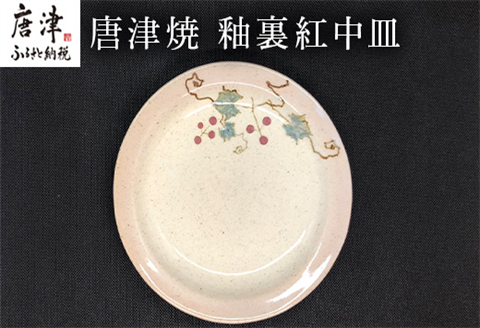 唐津焼 釉裏紅中皿 かわいい 丸皿 プレート 取り皿 デザート ギフト