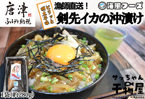 『先行予約』【令和8年7月上旬より順次発送】剣先イカの沖漬け(1袋280g) ピリッと明太子味 いか 漁師飯 肴 おつまみ ご飯のお供 ギフト