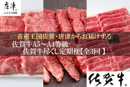 「定期便全3回」 佐賀牛づくし 寄附翌月から発送 リブローススライス500g ヒレ300g ももスライス400g (合計1.2kg) A5～A4等級 ギフト 贈り物