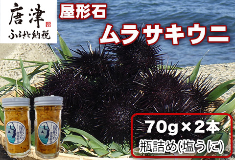 塩うに(ムラサキウニ)70g×2本 ミョウバン不使用 雲丹 海鮮 海産物 瓶詰め おつまみ おかず 酒の肴 ご飯のお供