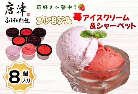 『先行予約』【令和8年5月より順次発送】苺好きが夢中！プレミアム苺アイスクリーム＆シャーベット 各4個(合計8個入）スイーツ カップ デザート 氷菓子 苺 イチゴ