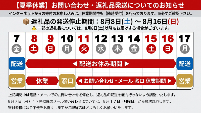 【重要】ゴールデンウイーク休業期間中のお問い合わせ・発送について