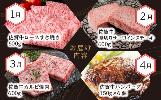 i-6【定期便12回】厳選 佐賀牛 食べ比べ 毎月お届け 月替り 佐賀牛定期便 全12回