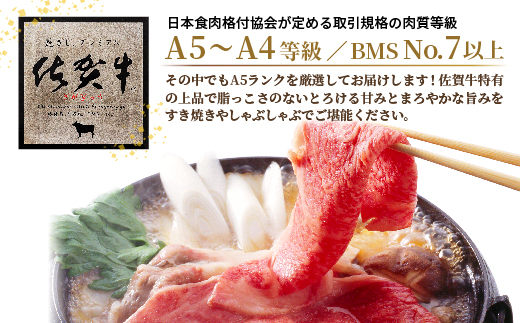 【定期便 奇数月×６回】老舗の佐賀牛 A5 ローススライス 500g×6回 定期便 _l-8