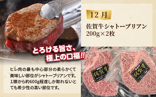 佐賀牛ステーキ食べ比べ【４月・８月・１２月】 _f-91