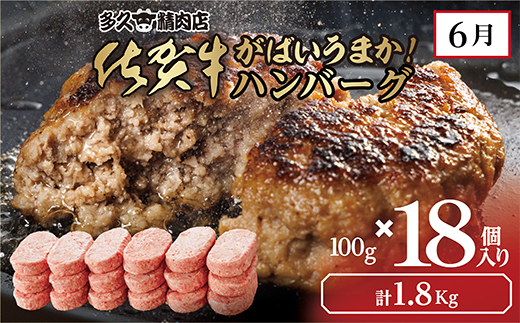 f-82 【偶数月に計６回】佐賀牛 定期便 | 牛肉 サーロイン ステーキ 焼き肉用 赤身 佐賀牛ハンバーグ 焼き肉用 カルビ 佐賀牛100％ハンバーグ ロース ステーキ