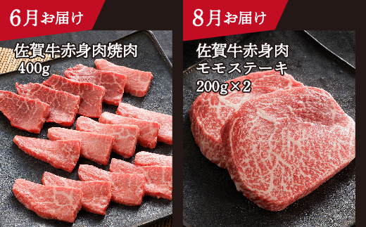 n-6【定期便6回】大人気！佐賀牛 赤身の定期便 偶数月発送 全6回