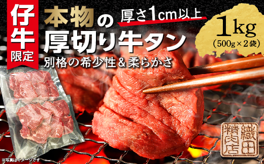 厚切り牛タンステーキ 塩味 1kg（500g×2）_b-446