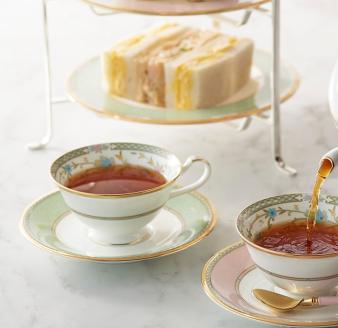 【ノリタケ】ヨシノ カップ&ソーサー（グリーン） 058-H1048