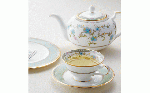 【ノリタケ】ヨシノ カップ&ソーサー（グレー） 058-H1050