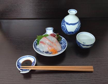 伊万里焼 扇割タコ唐草晩酌セット 165-H1070